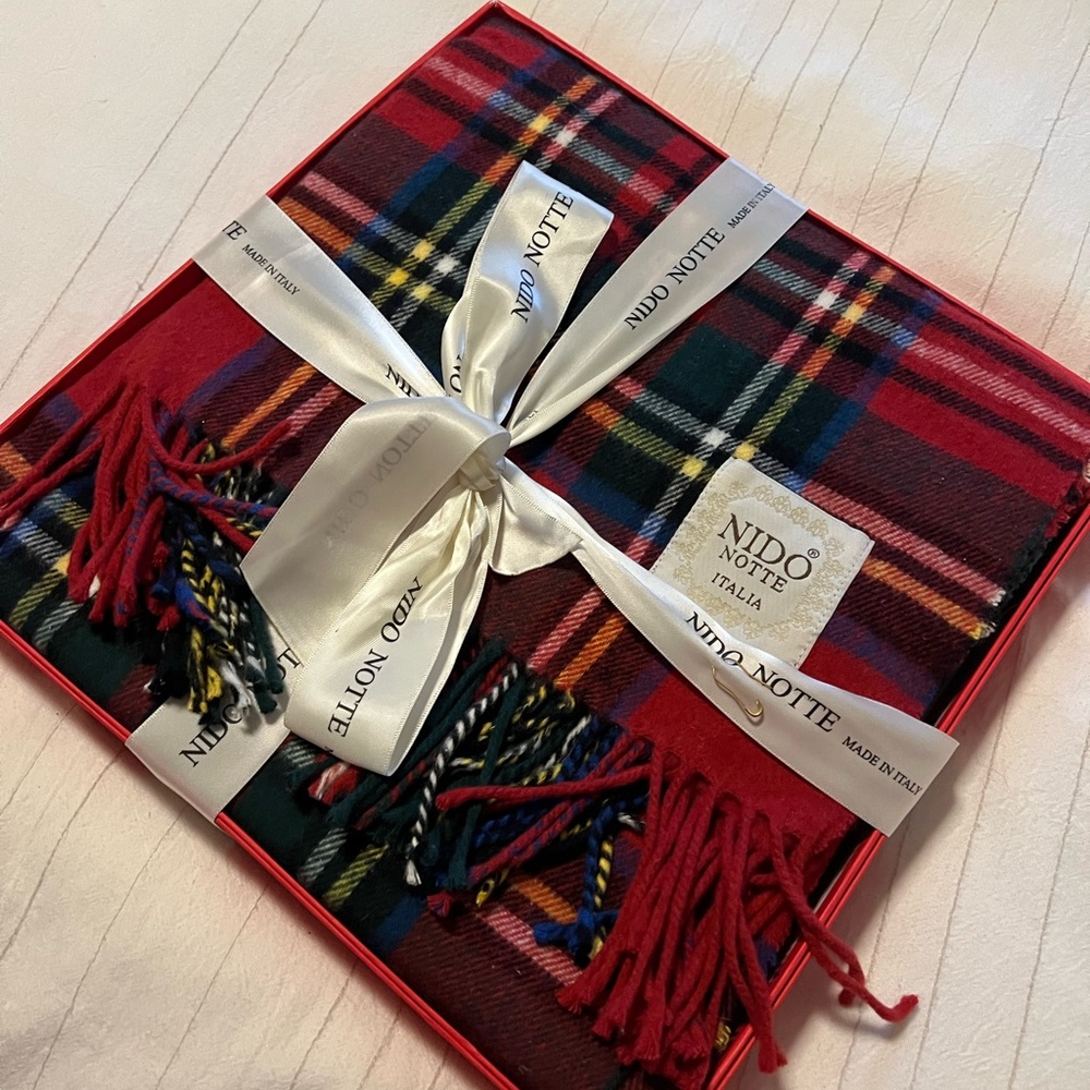 Holiday Red check throw. Brand new